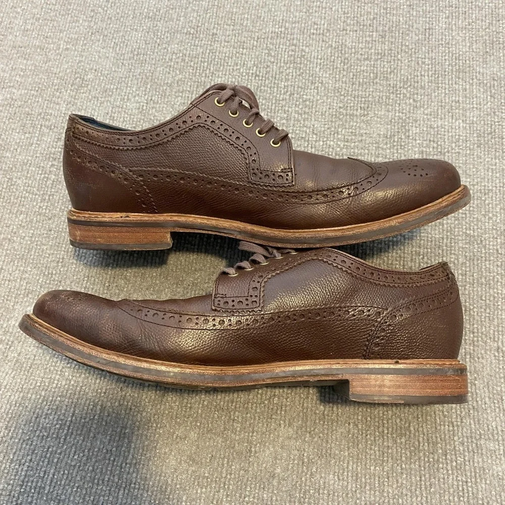 Cole Haan Shoes Mens Size 11 M Brown Leather Wingtip Brogue‎ Dress Oxfords